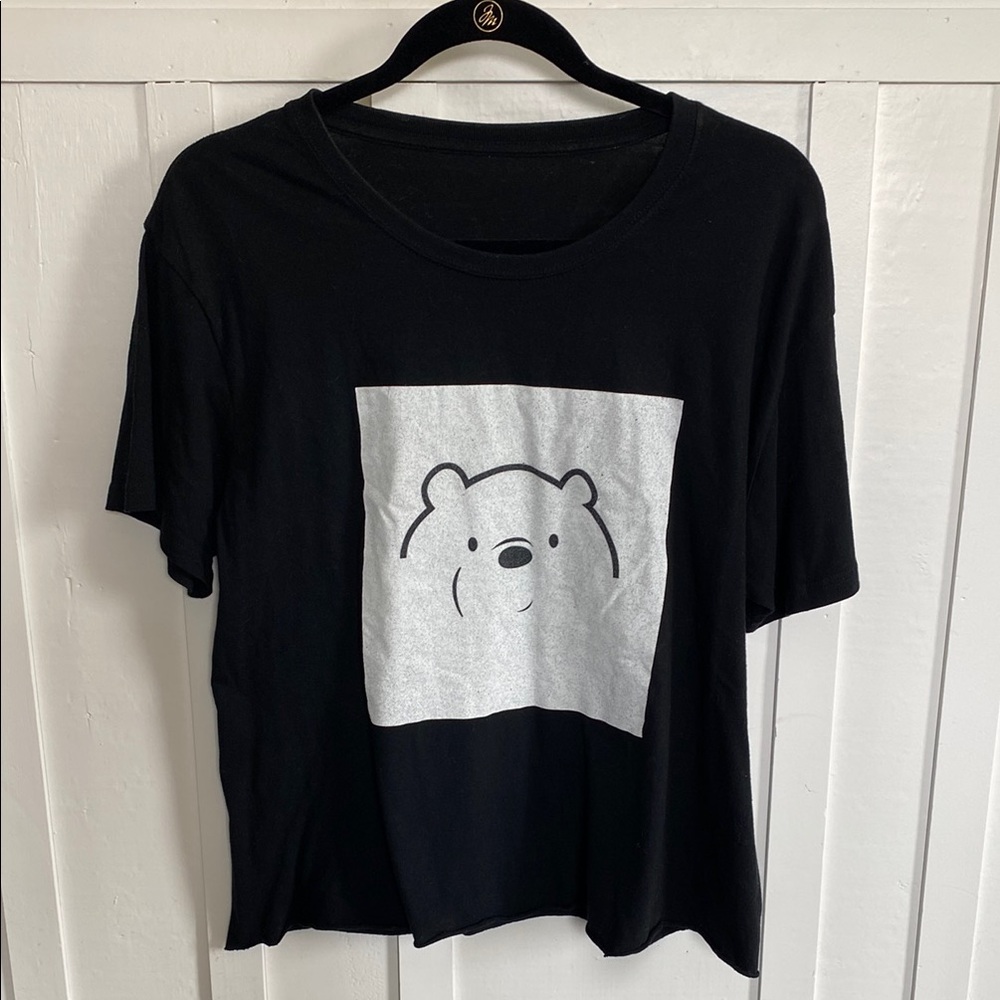 We Bare Bears Ice Bear Cartoon Network  Black Graphic Tee Shirt Size XL